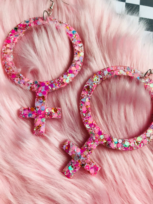 Glittriga Rosa Kvinnotecken