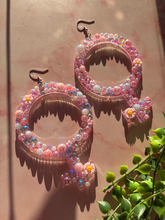 Glittriga Rosa Kvinnotecken med Rhinestones