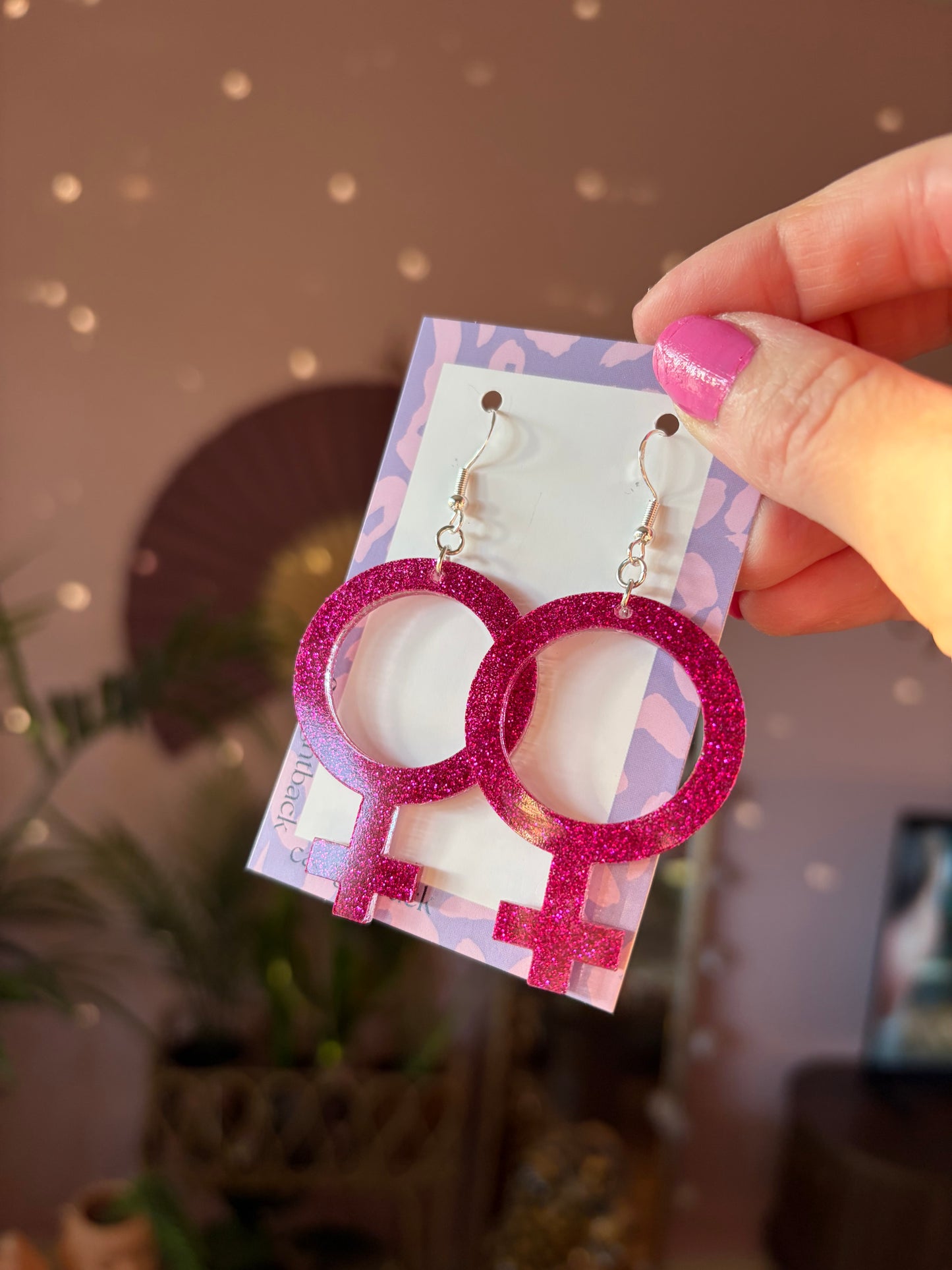 Rosa Glittriga Kvinnotecken