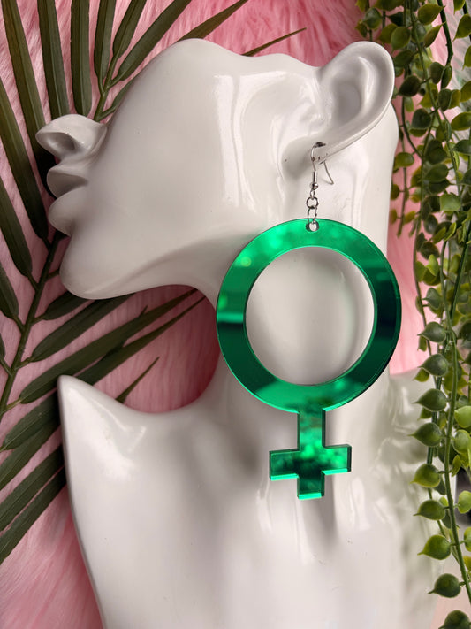 Gröna Kvinnotecken i akryl - XL