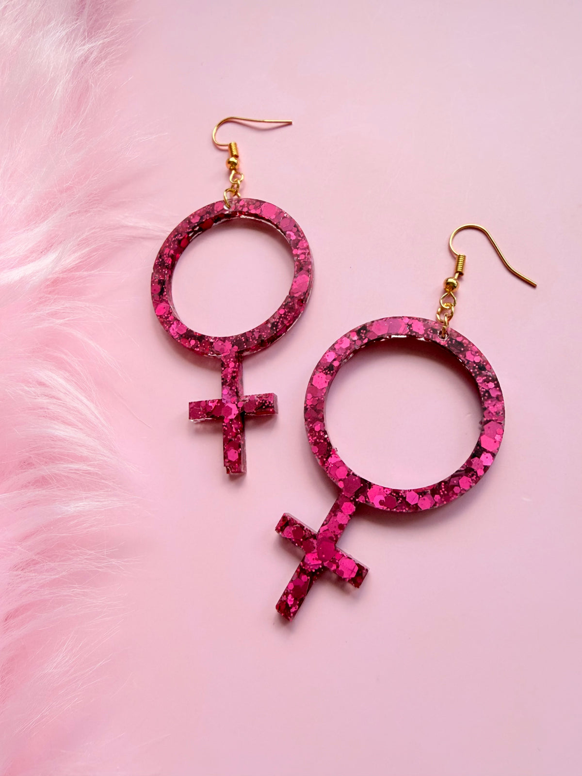 Glittriga Rosa Kvinnotecken
