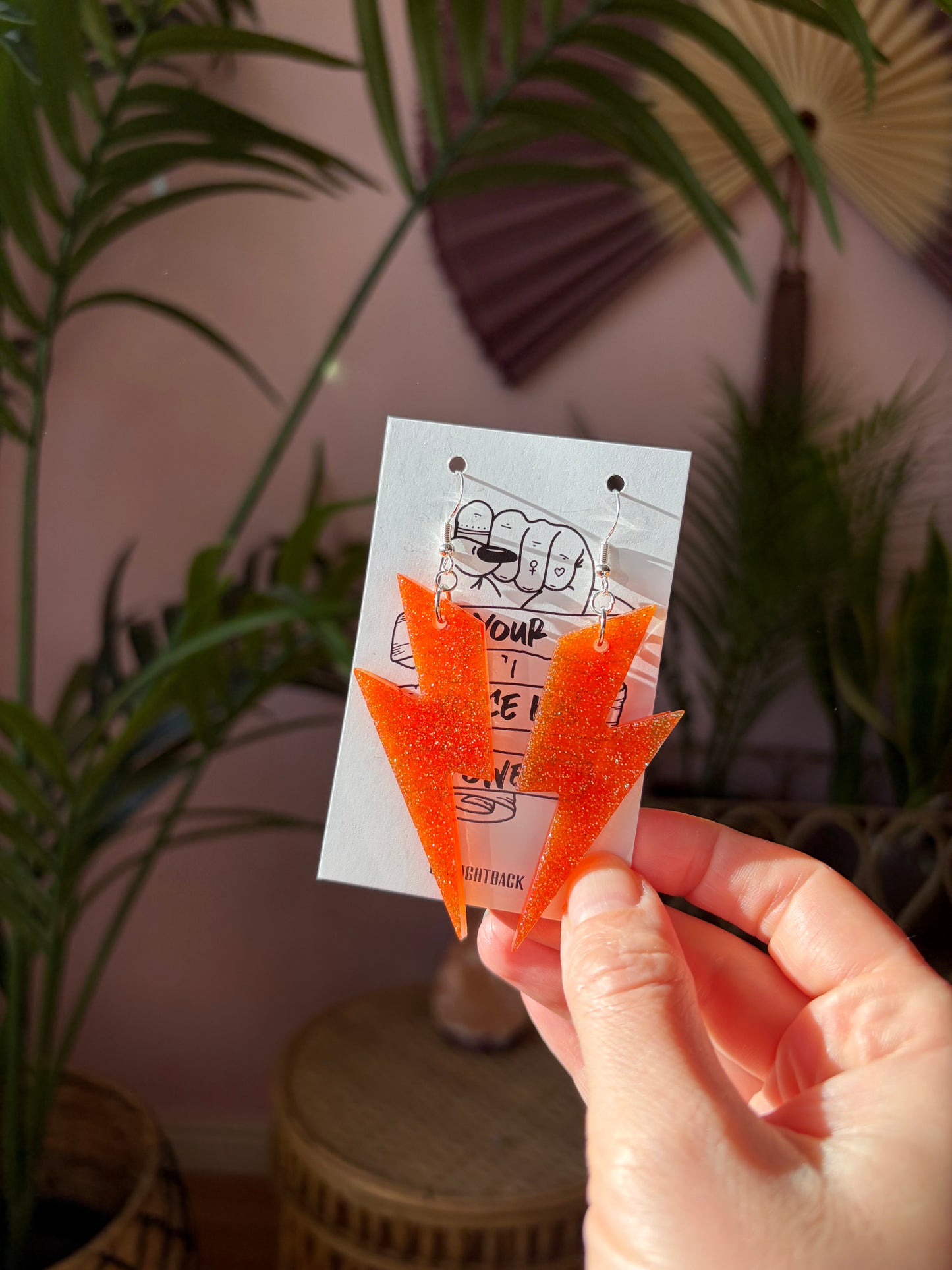 Orange Glittriga Blixtar