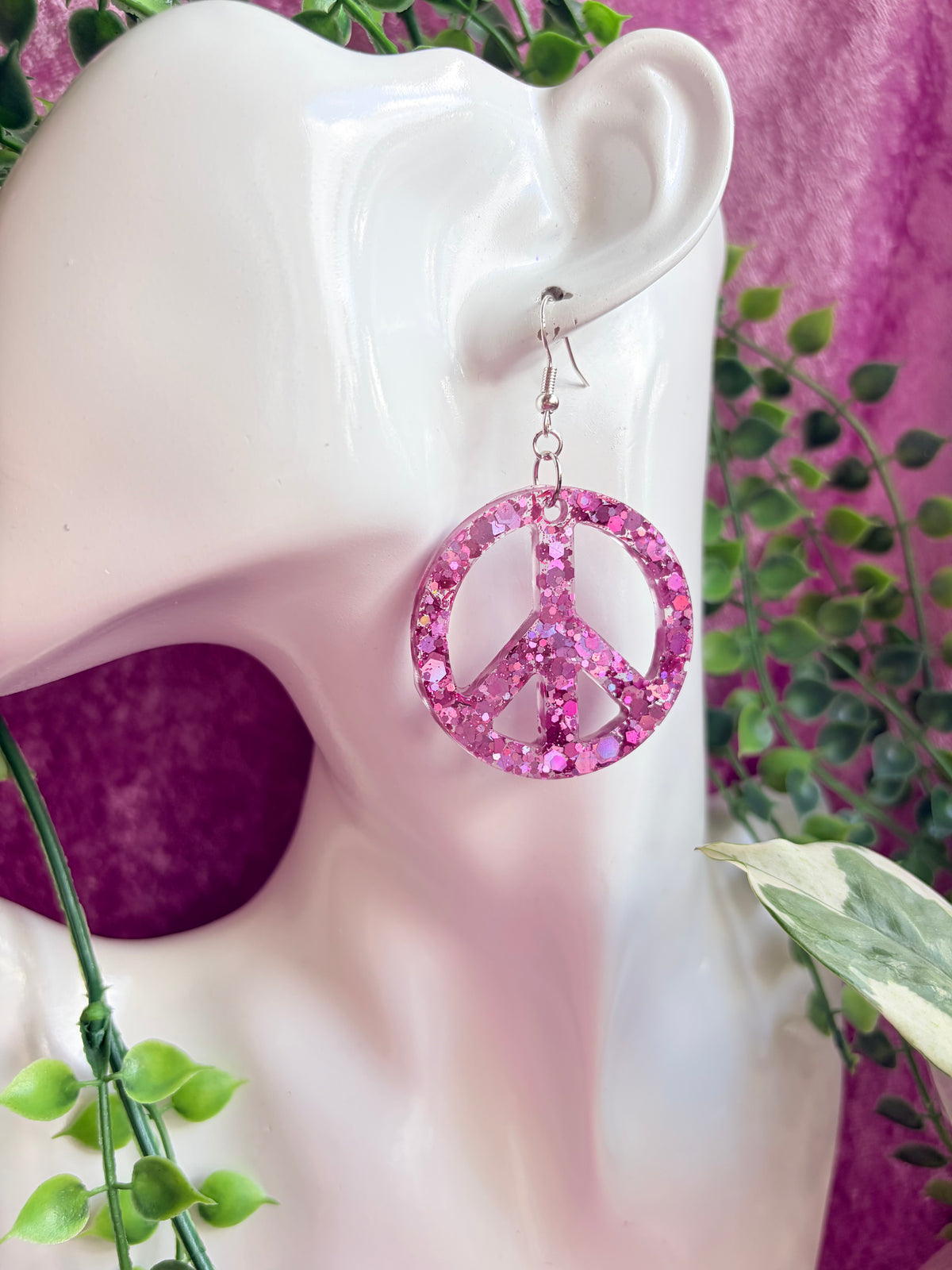 Glittriga Rosa Peacetecken