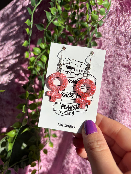 Glittriga Rosa Kvinnotecken