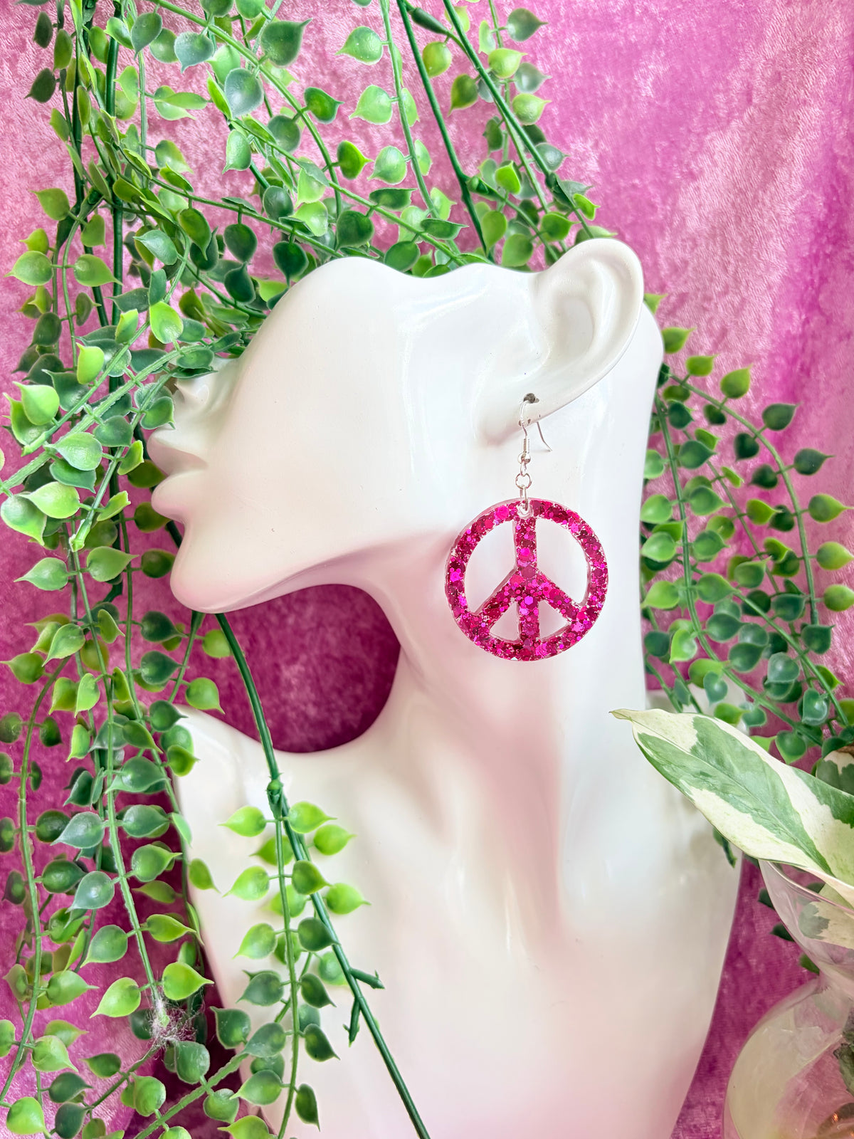 Glittriga Rosa Peacetecken