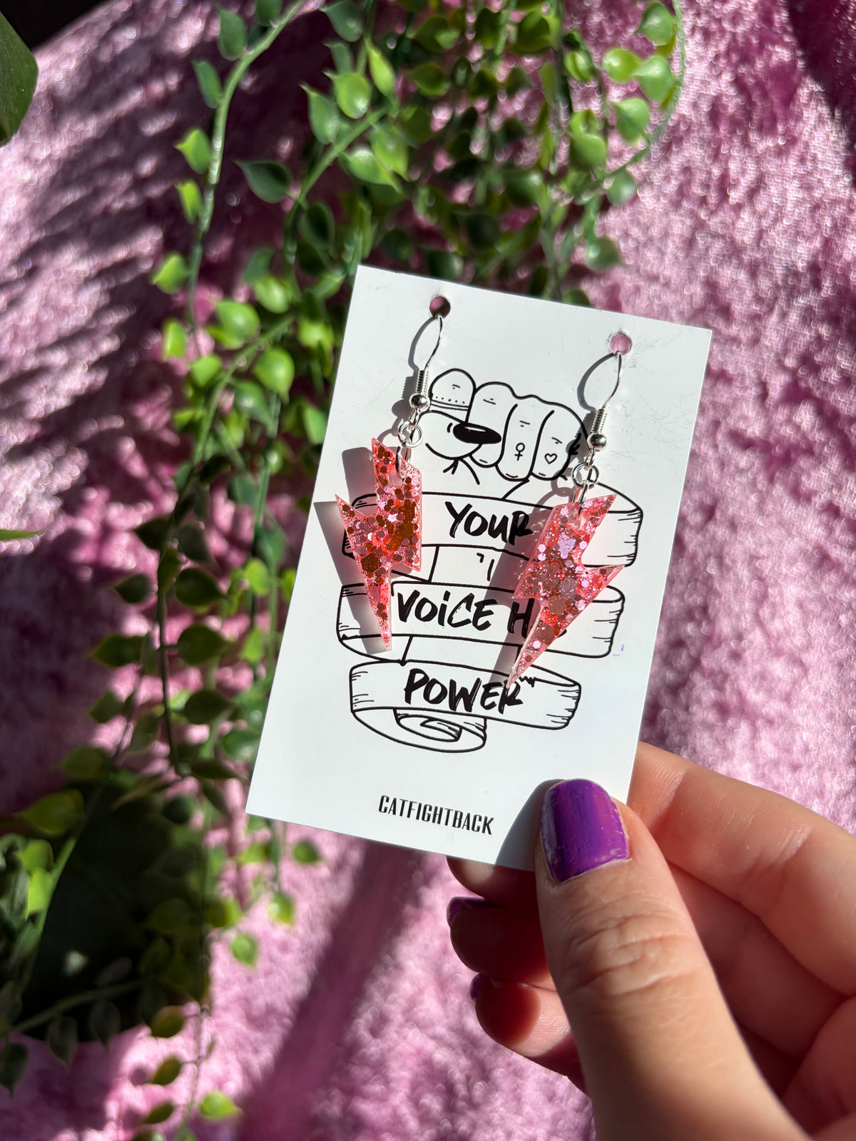 Glittriga Rosa Blixtar