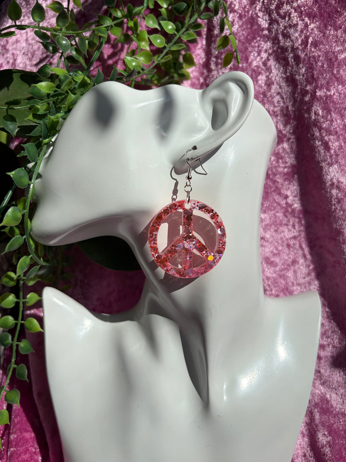Glittriga Rosa Peacetecken