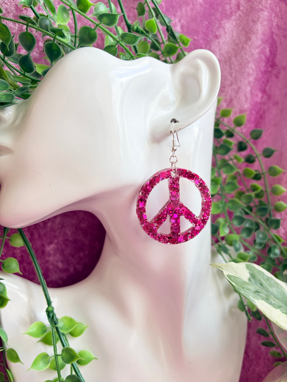 Glittriga Rosa Peacetecken