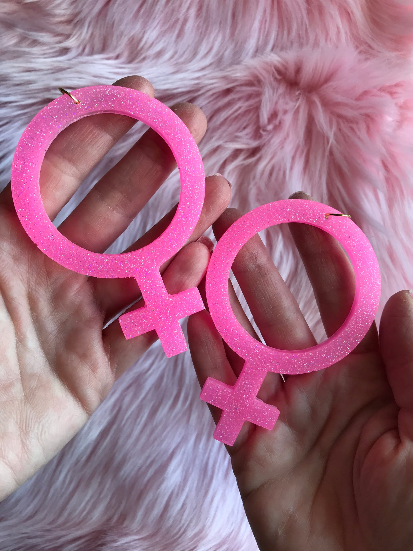 Glittriga Rosa Kvinnotecken