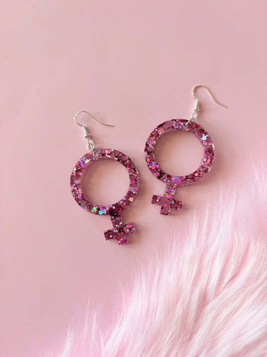 Glittriga Rosa Kvinnotecken