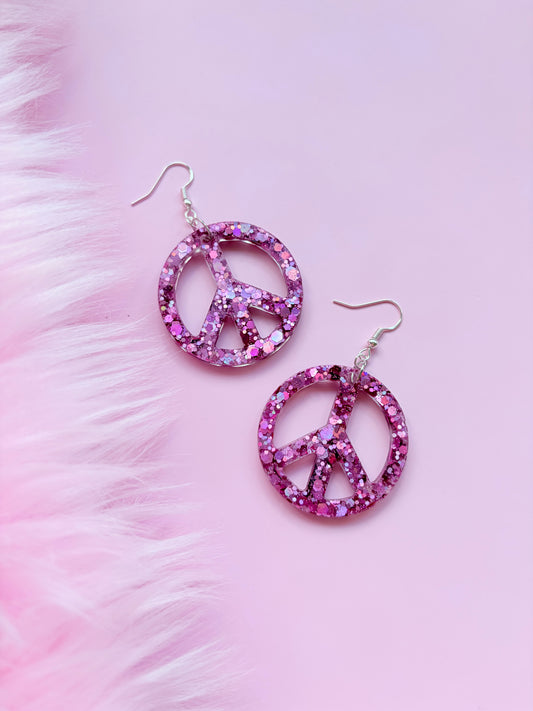 Glittriga Rosa Peacetecken