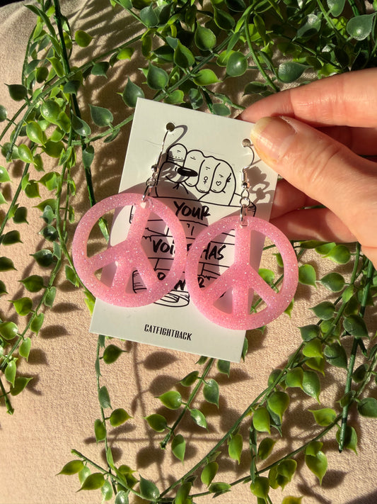 Glittriga Rosa Peacetecken