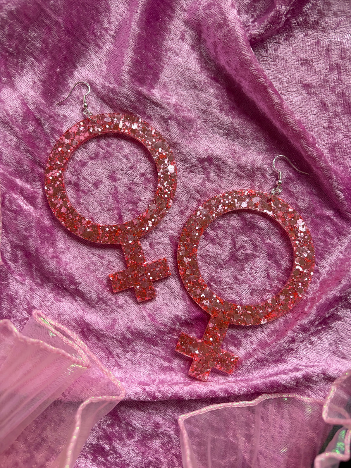 Glittriga Rosa Kvinnotecken - XL Storlek