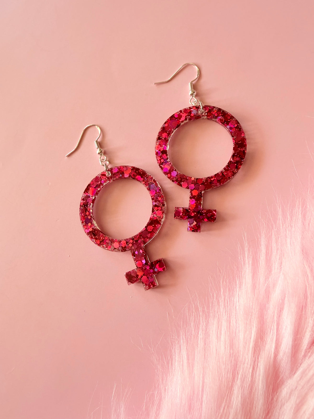 Glittriga Rosa Kvinnotecken