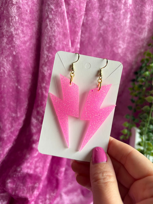 Glittriga rosa blixtar