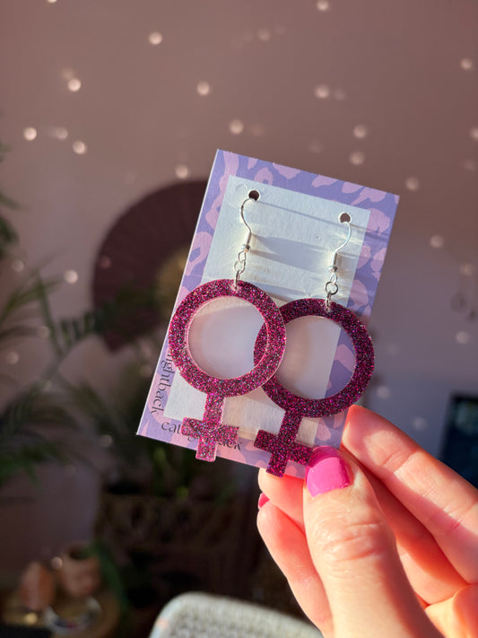 Rosa Glittriga Kvinnotecken