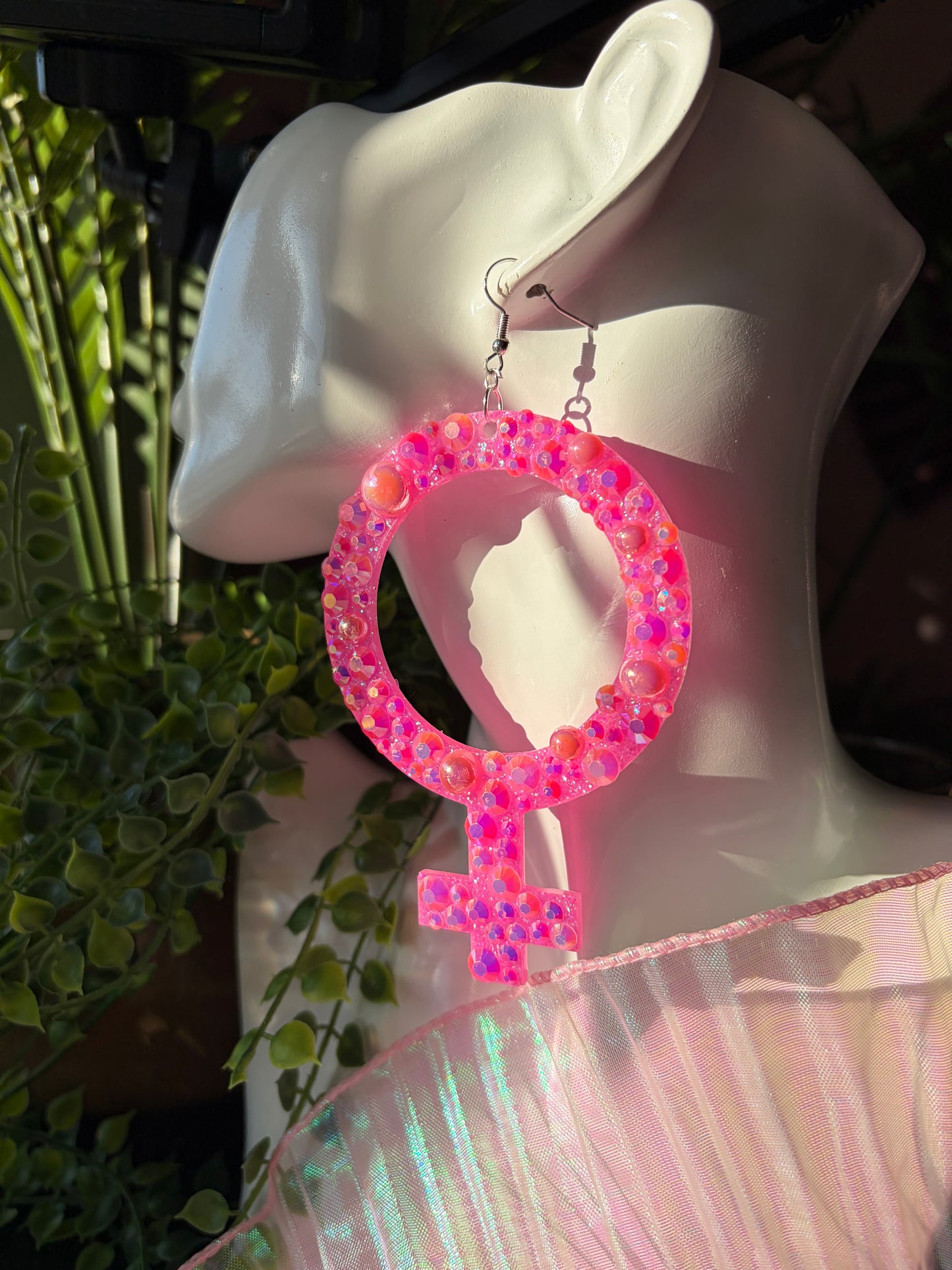 Glittriga Rosa Kvinnotecken med Rhinestones
