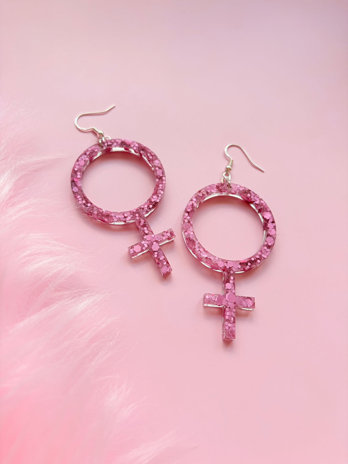 Glittriga Rosa Kvinnotecken
