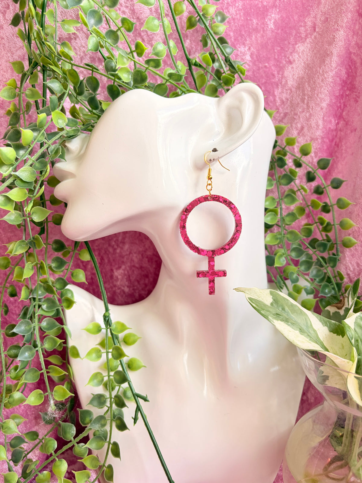 Glittriga Rosa Kvinnotecken