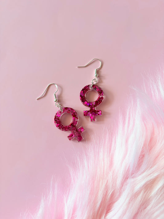 Glittriga Rosa Kvinnotecken