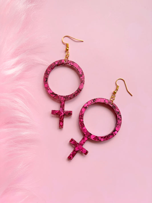 Glittriga Rosa Kvinnotecken