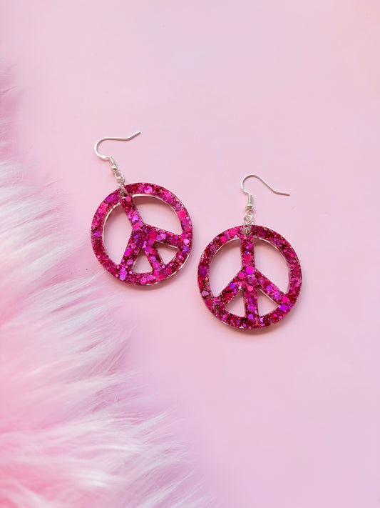 Glittriga Rosa Peacetecken