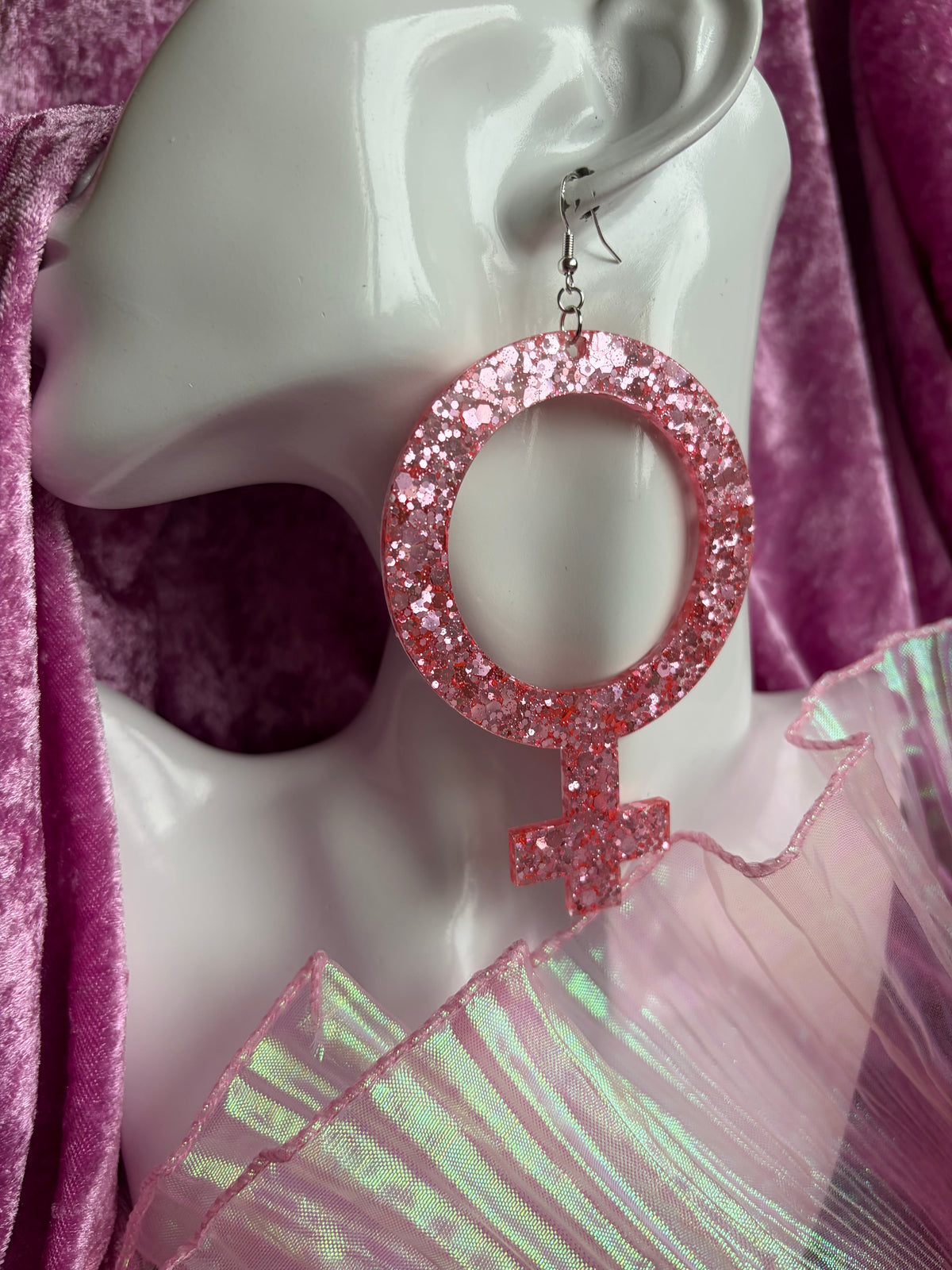 Glittriga Rosa Kvinnotecken - XL Storlek