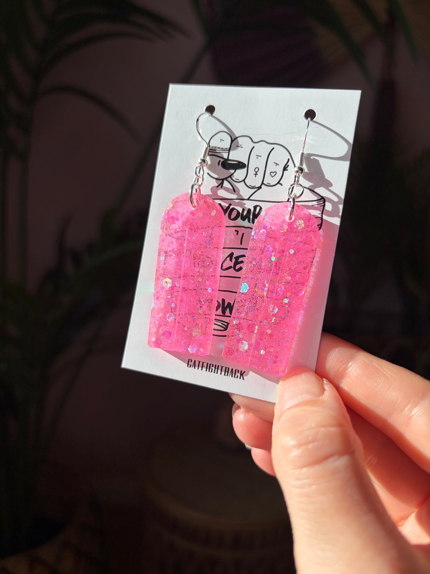 Rosa Glittriga Örhängen