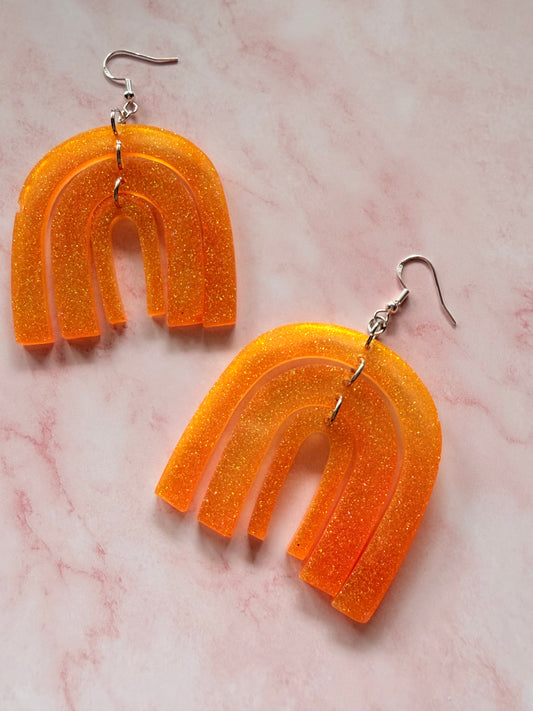 Örhängen - Orange Regnbåge