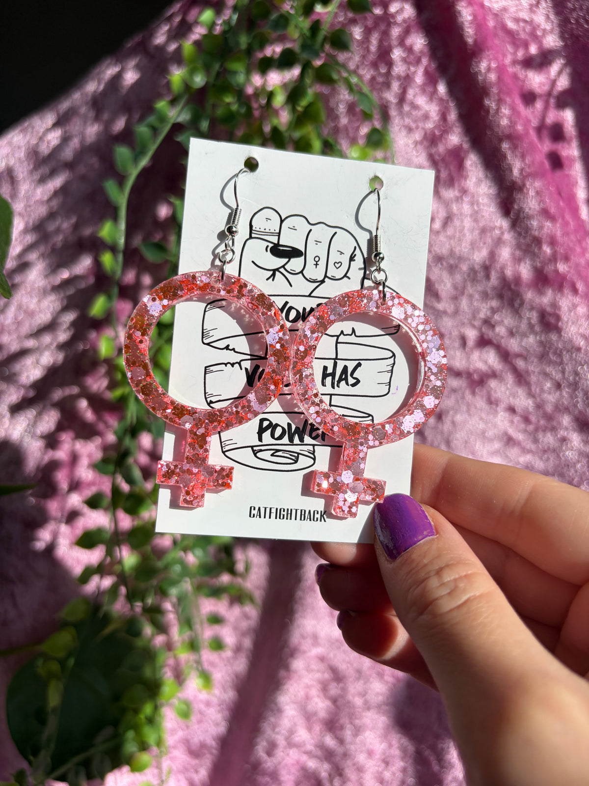 Glittriga Rosa Kvinnotecken