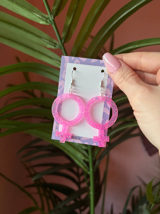 Rosa Glittriga Kvinnotecken