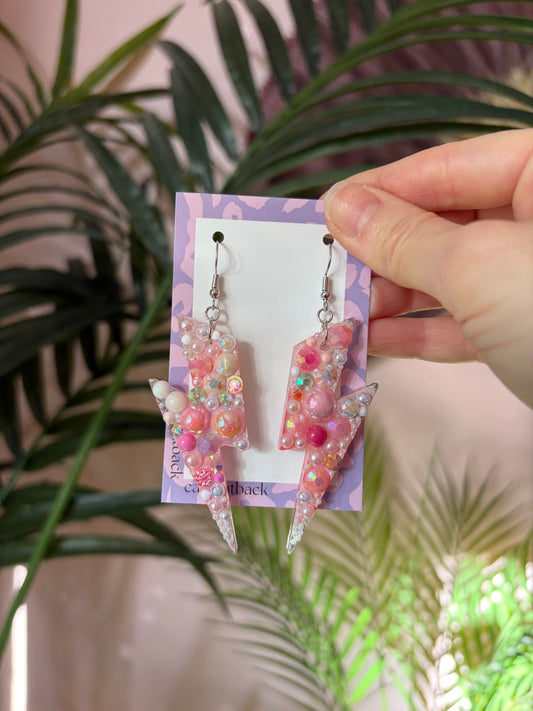Rosa Blixtar med Rhinestones