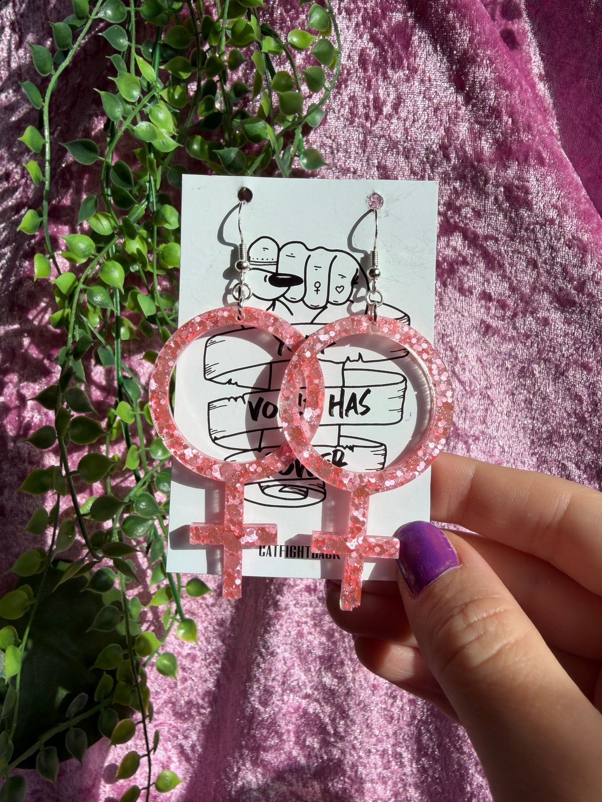 Glittriga Rosa Kvinnotecken