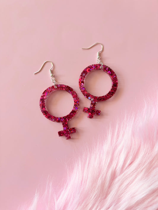 Glittriga Rosa Kvinnotecken