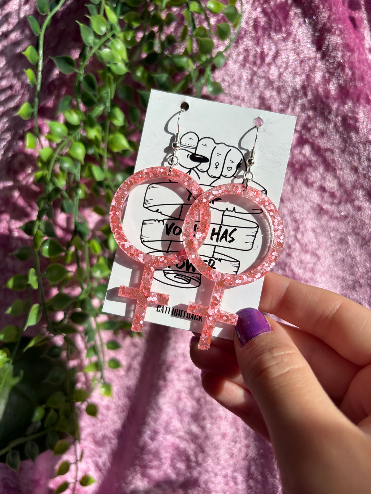 Glittriga Rosa Kvinnotecken