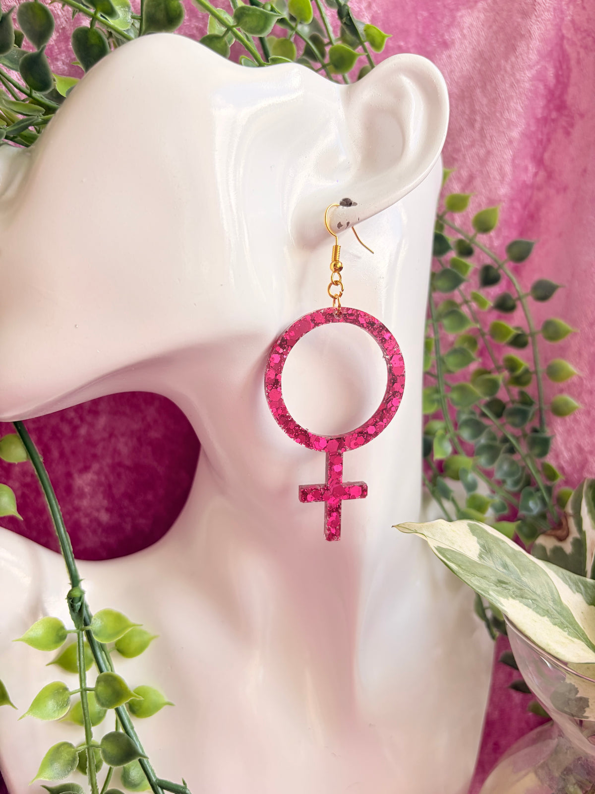 Glittriga Rosa Kvinnotecken