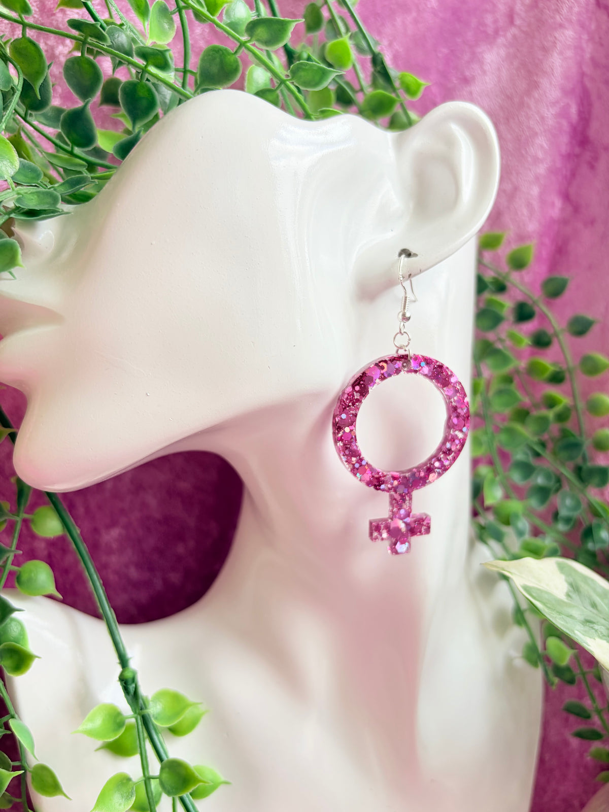 Glittriga Rosa Kvinnotecken
