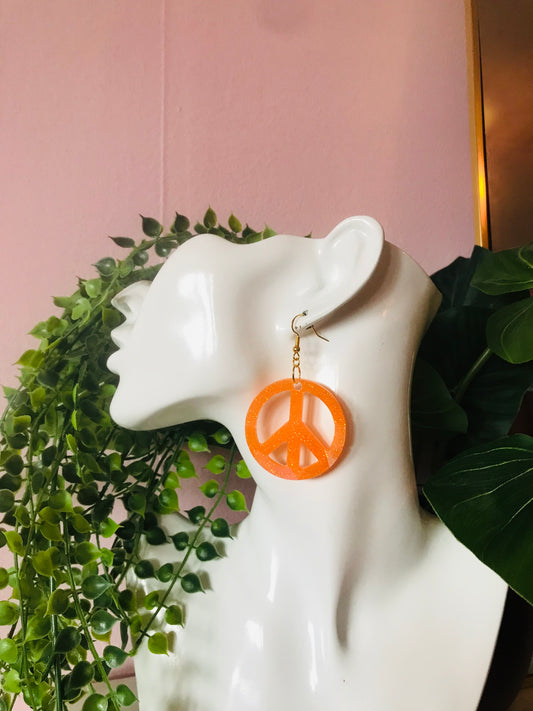 Orange Glittriga Peacetecken