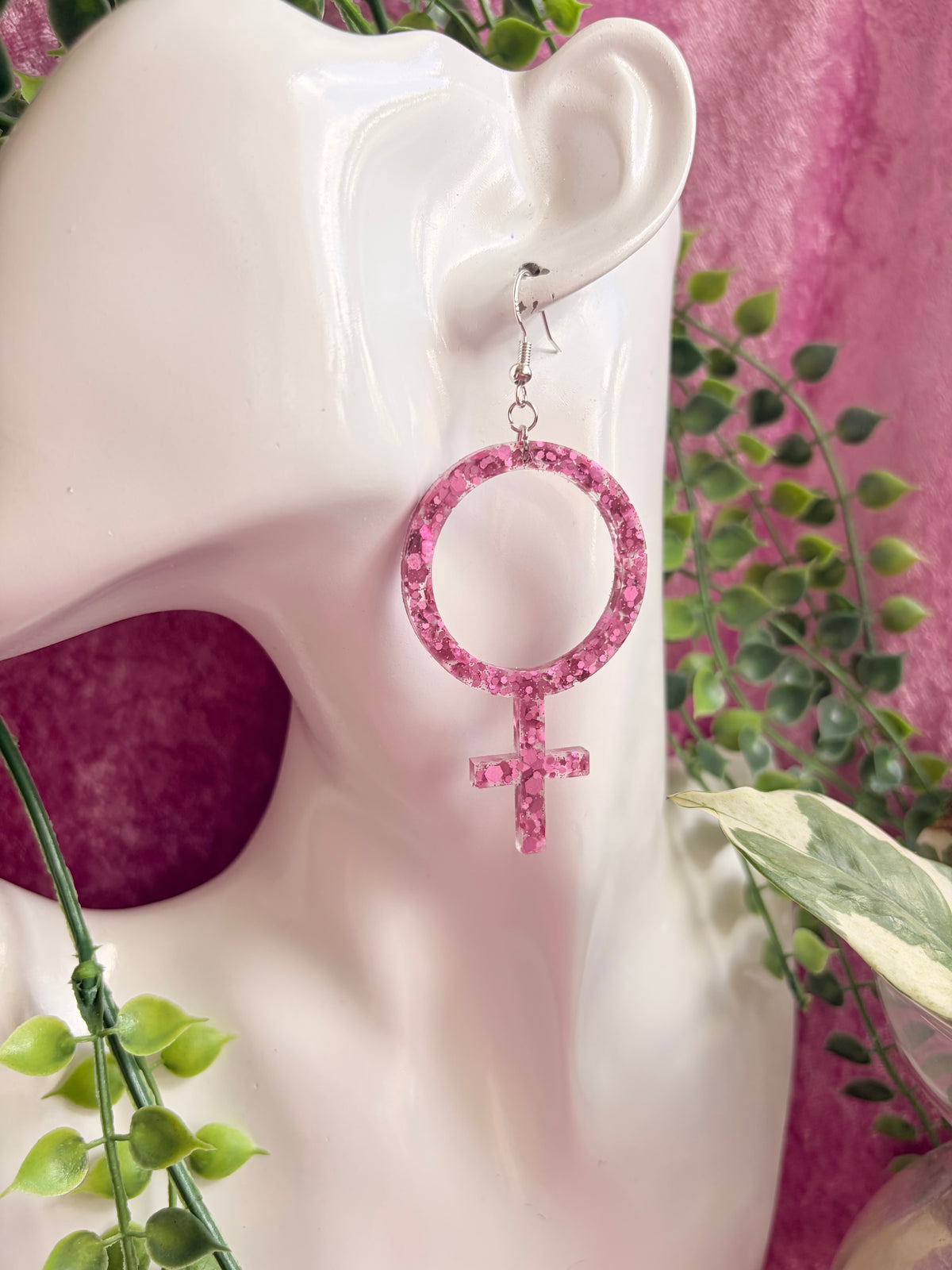 Glittriga Rosa Kvinnotecken