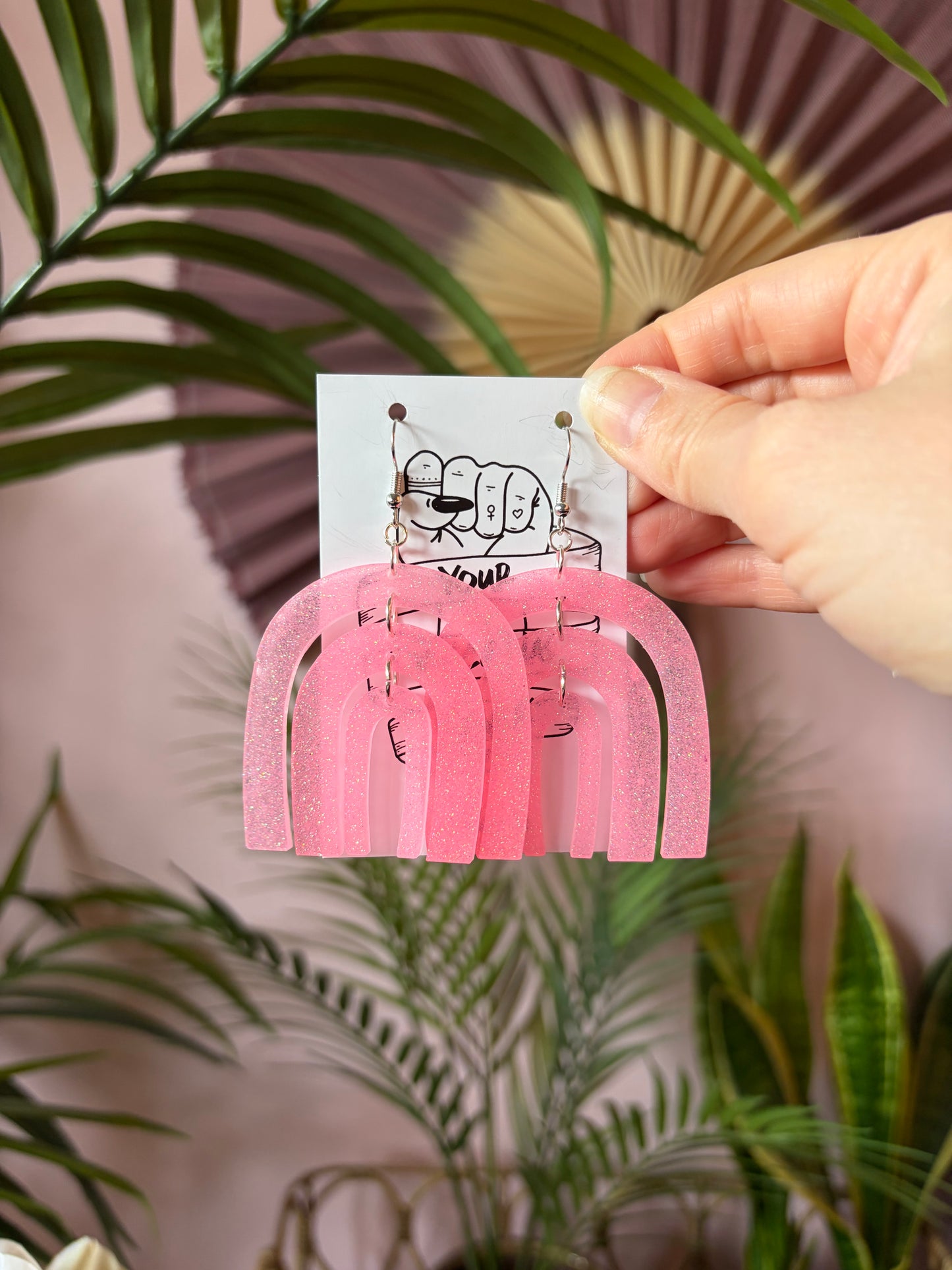 Örhängen - Rosa Regnbåge