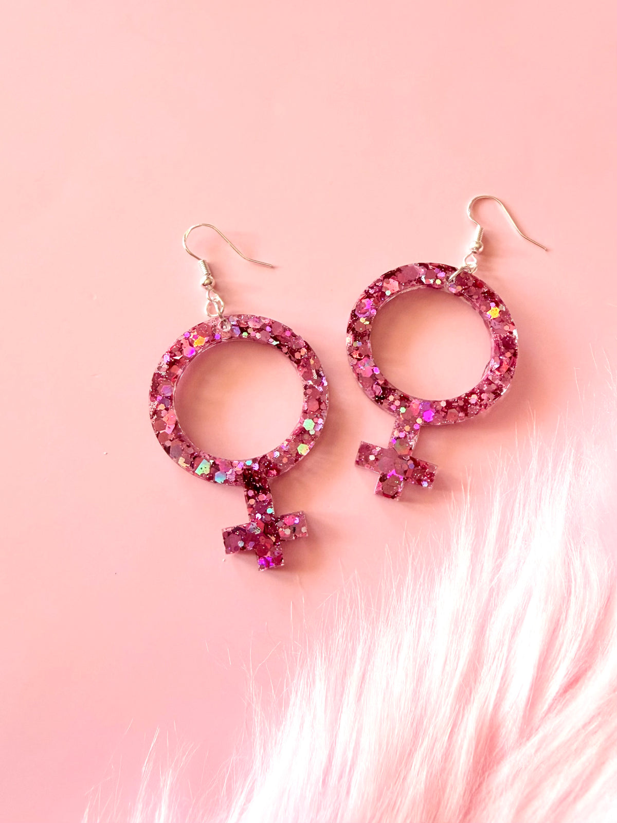 Glittriga Rosa Kvinnotecken