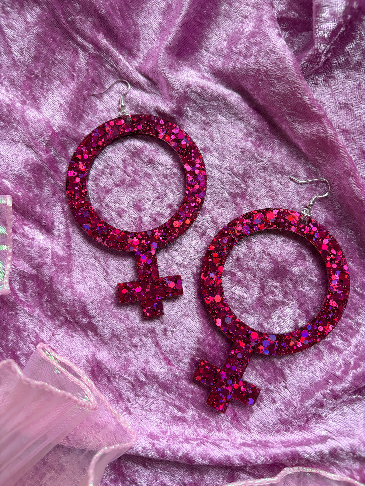Glittriga Rosa Kvinnotecken - XL Storlek