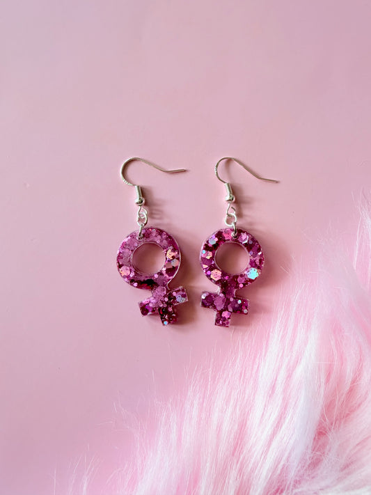 Glittriga Rosa Kvinnotecken