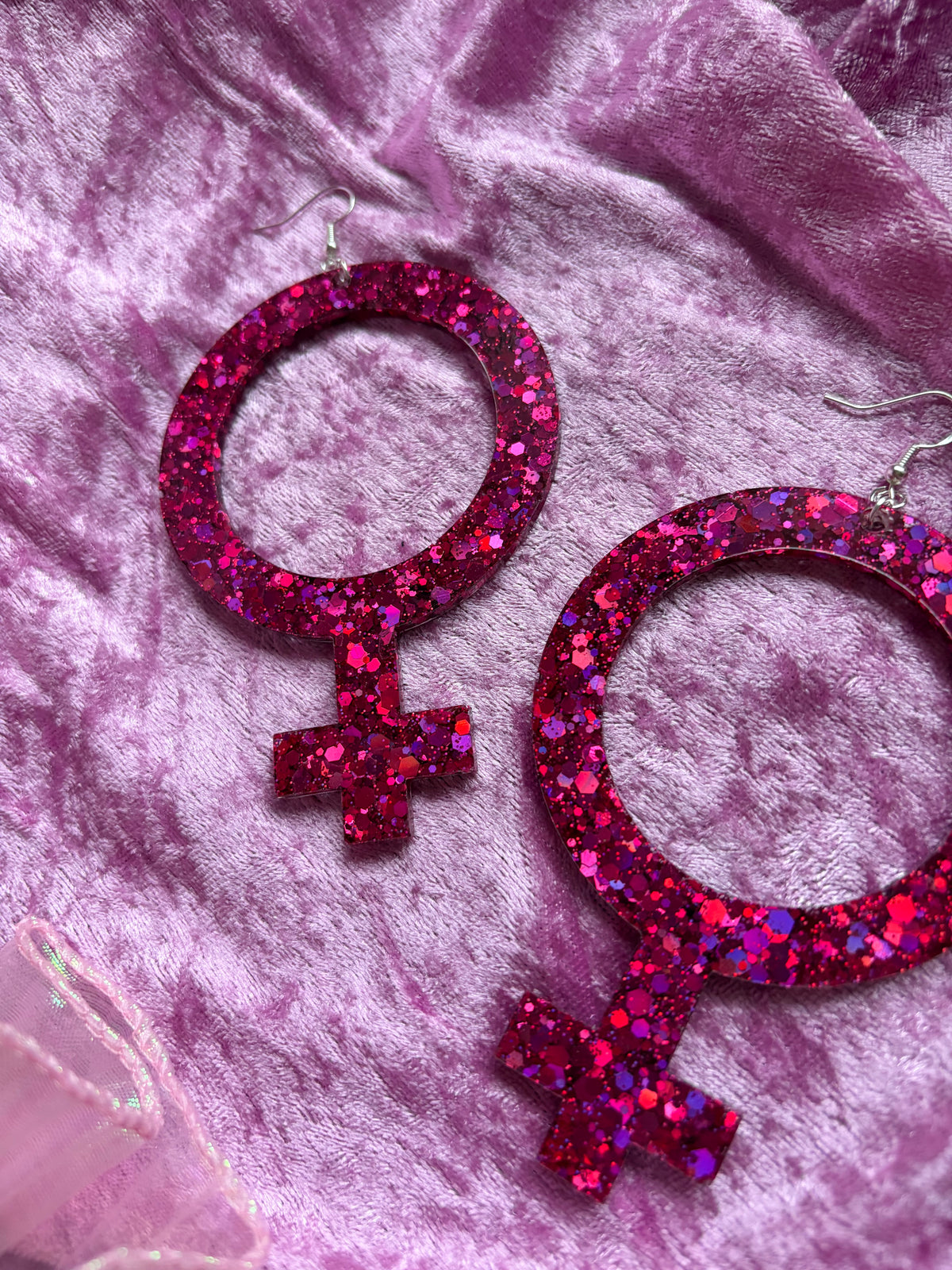 Glittriga Rosa Kvinnotecken - XL Storlek