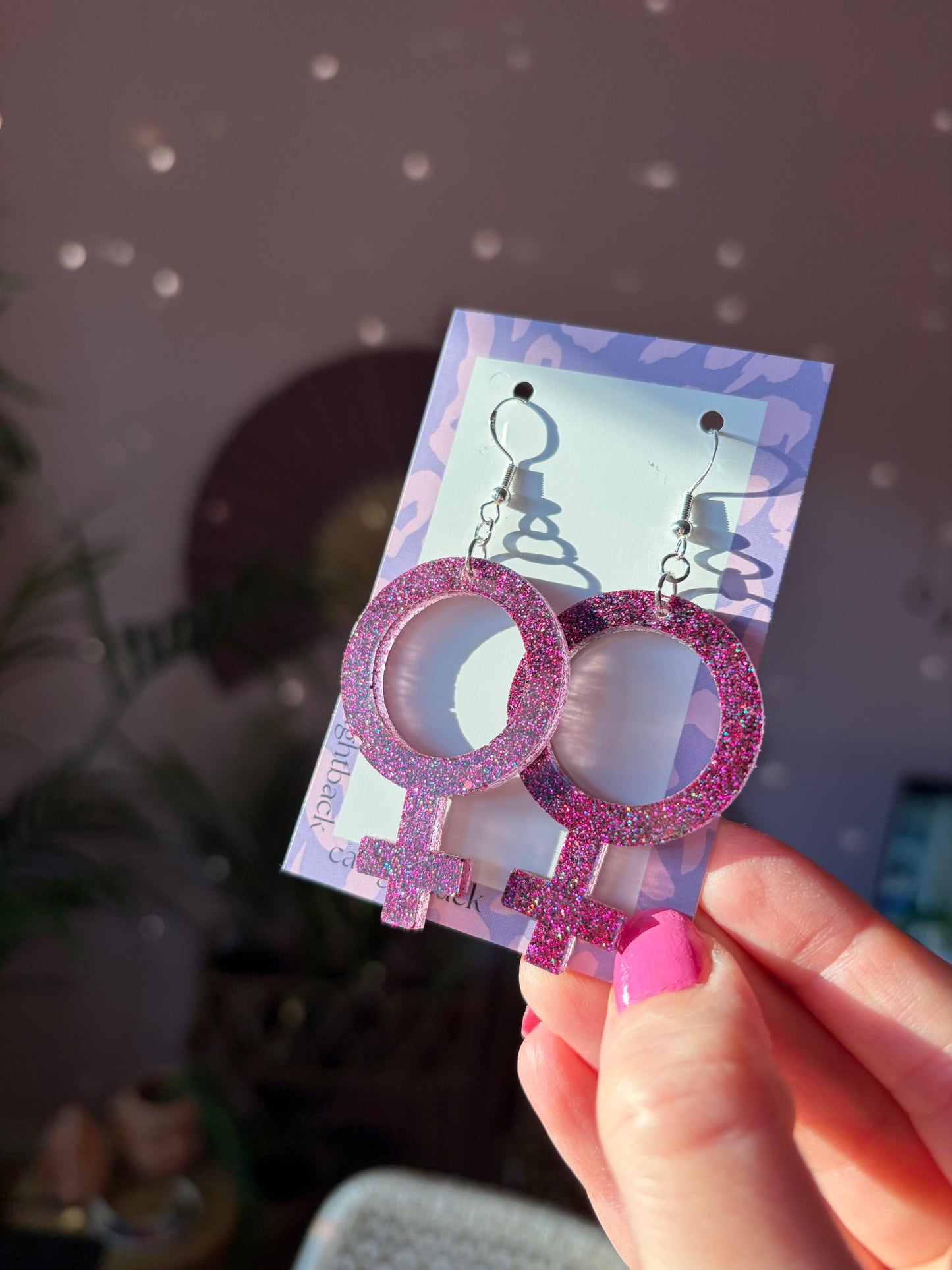 Rosa Glittriga Kvinnotecken