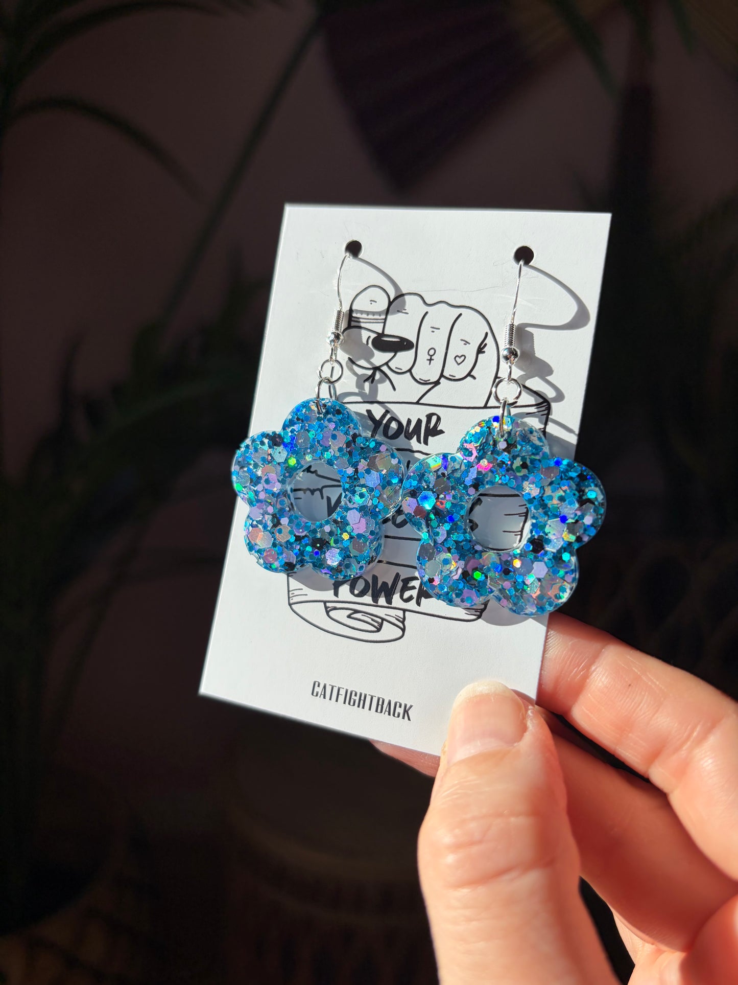 Blå Glittriga Blommor