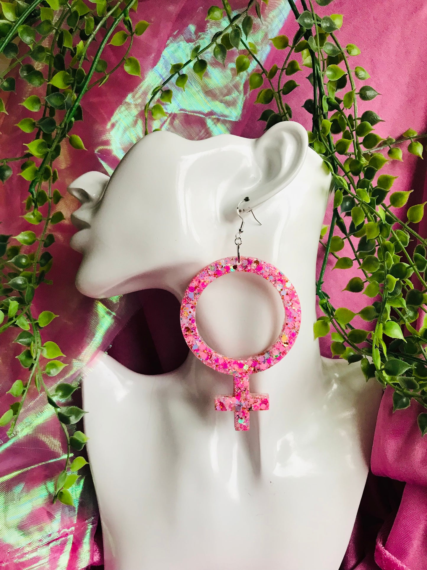 Glittriga Rosa Kvinnotecken