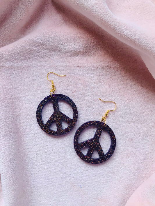 Lila Glittriga Peacetecken