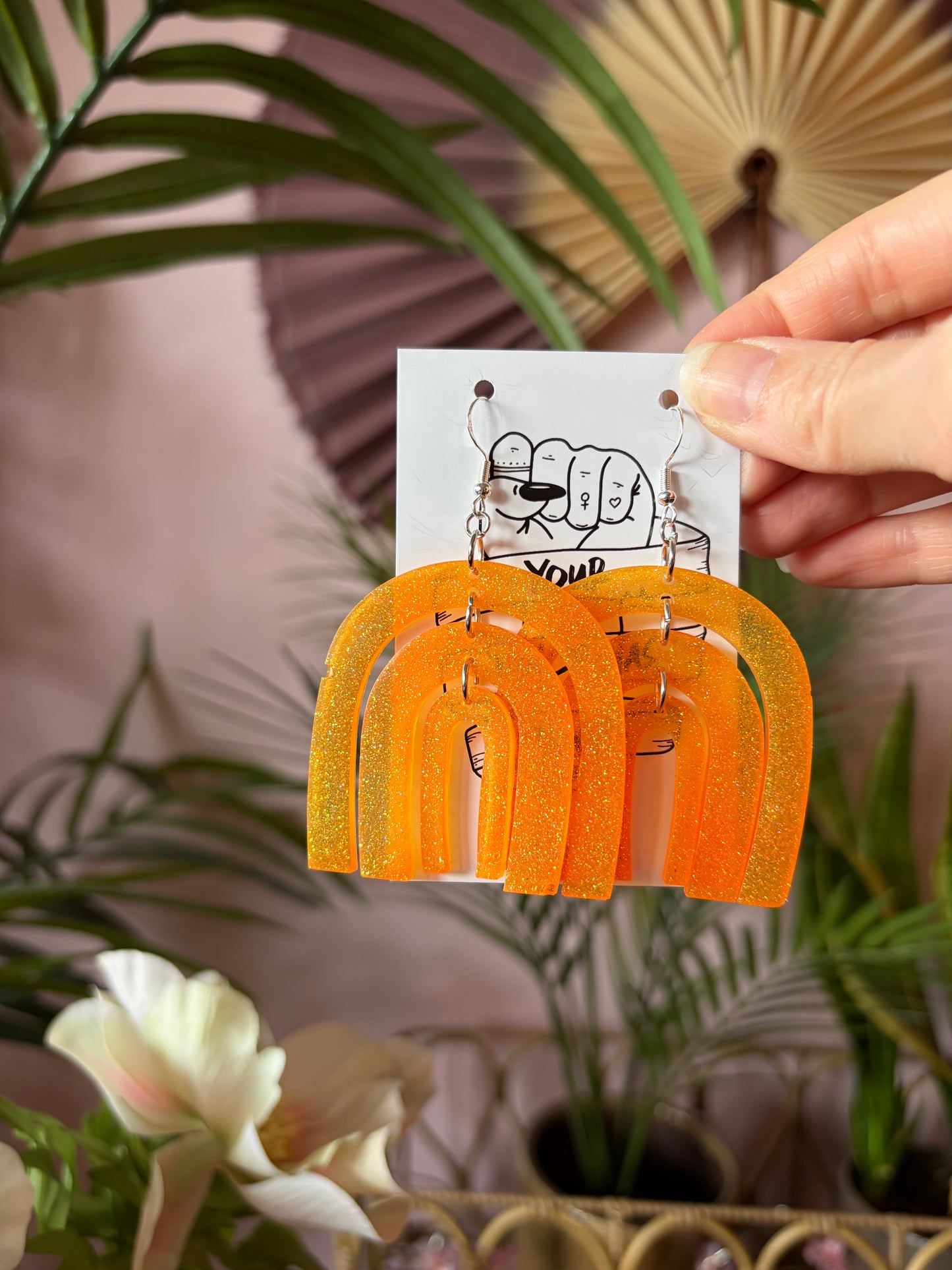 Örhängen - Orange Regnbåge
