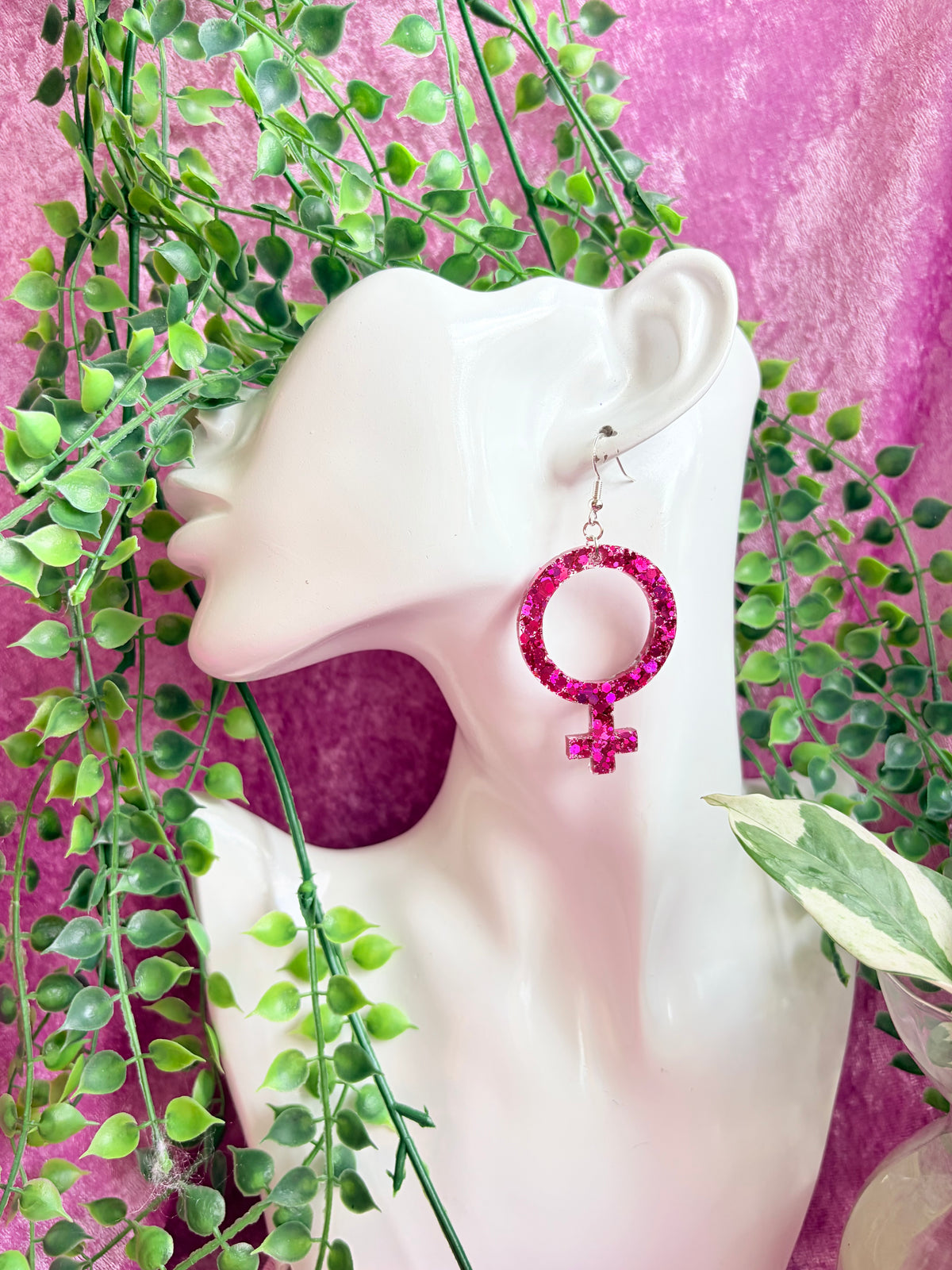 Glittriga Rosa Kvinnotecken